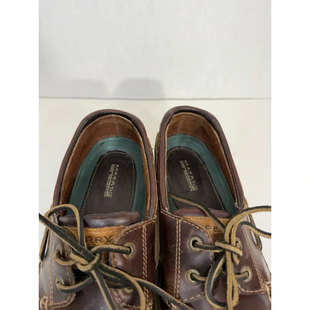 Sperry Mens Mako 2-Eye Canoe Moc Boat Shoes Amaretto Leather 0764027 Size 11